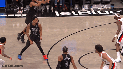 Basketball Game On JetBlue Court GIF