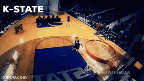 Basketball Game On K-State Court GIF