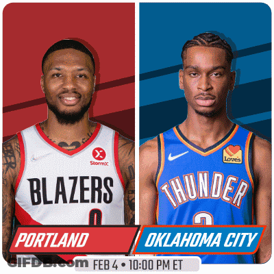 Basketball Game Poster Blazers Vs Thunder Oklahoma City GIF