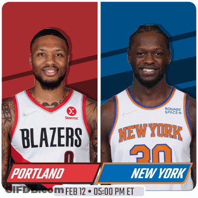 Basketball Game Poster Portland Vs New York GIF