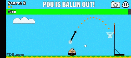 Basketball Game Pou Is Ballin Out GIF