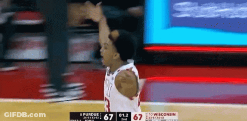 Basketball Game Purdue Vs Wisconsin 67-67 GIF