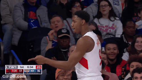 Basketball Game Raptors Vs Knicks GIF