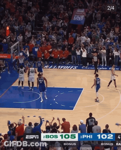 Basketball Game Score 105-102 GIF