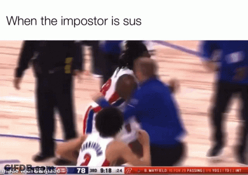 Basketball Game When The Impostor Is Sus GIF