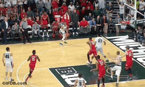 Basketball Game With Buckeyes Banner GIF