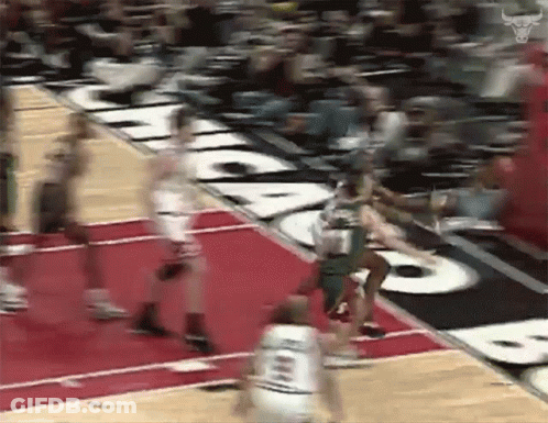 Basketball Game With Bull On Court Side GIF