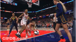 Basketball Game With Cheerleader Blue Uniform GIF