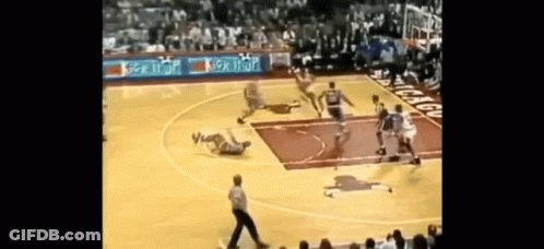 Basketball Game With Chicago Bulls Logo GIF