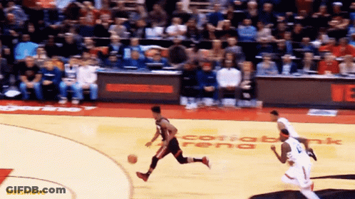 Basketball Game With Cotiabank Rena Sign GIF