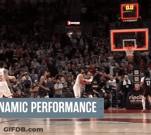 Basketball Game With Crowd And Dynamic Performance Banner GIF