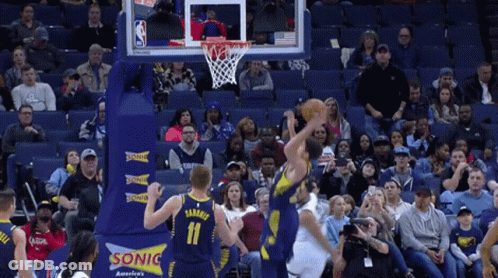 Basketball Game With Crowd In Sonic Shirts GIF