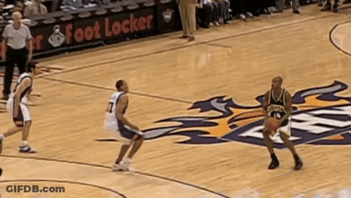 Basketball Game With Foot Locker Sign GIF