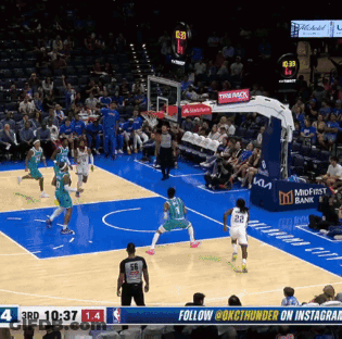Basketball Game With Midfirst Bank Banner GIF