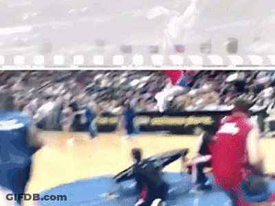 Basketball Game With NBA Sign GIF
