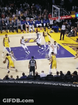 Basketball Game With Pass To Kobe Bryant Banner GIF
