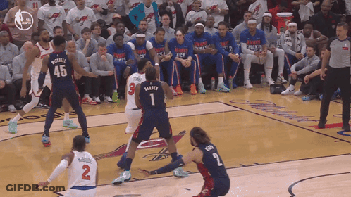 Basketball Game With Player Number 45 GIF