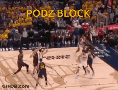 Basketball Game With Podz Block GIF