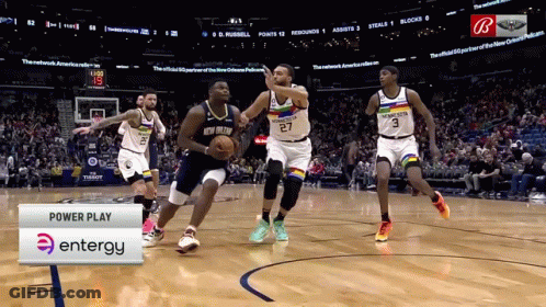 Basketball Game With Power Play Sign GIF
