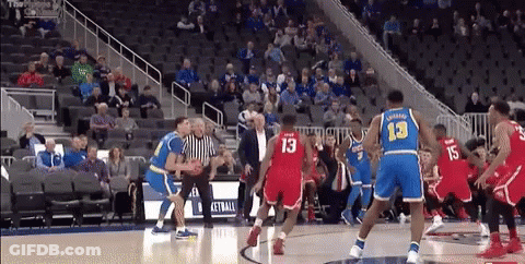 Basketball Game With Referee And Players 13 And 15 GIF