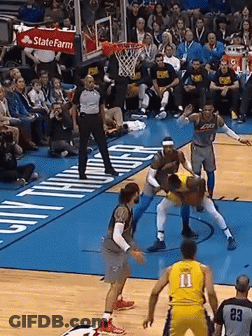 Basketball Game With State Farm Banner GIF