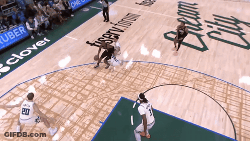 Basketball Game With Uber And Clover Ads GIF