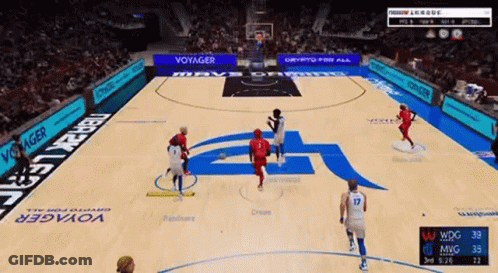 Basketball Game With Voyager Ad GIF