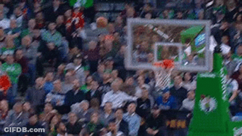 Basketball Going Through Hoop In Front Of Crowd GIF
