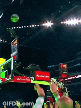 Basketball Going Through Hoop Saying State Farm GIF