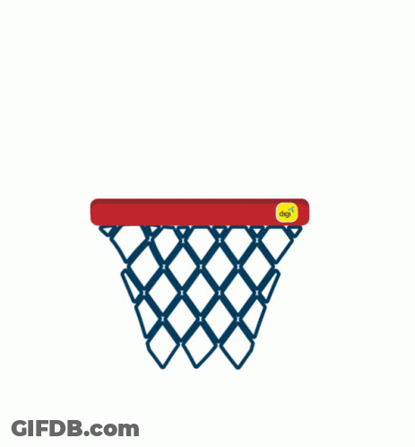 Basketball Going Through Net With Digi Logo GIF