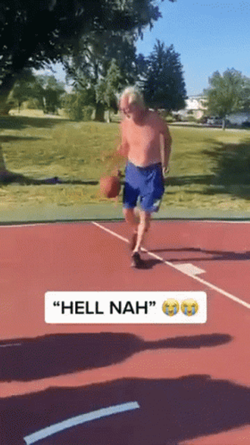 Basketball Grandpa Oh Hell No GIF