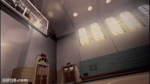Basketball Hoop In Gym GIF