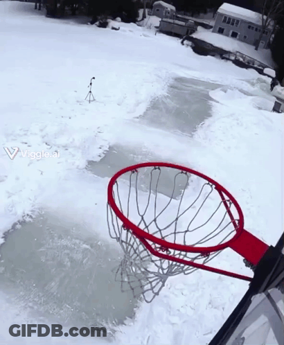 Basketball Hoop In Snow GIF