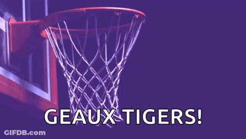Basketball Hoop Saying Swish Geaux Tigers GIF