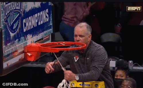 Basketball Hoop With Champions Sign GIF