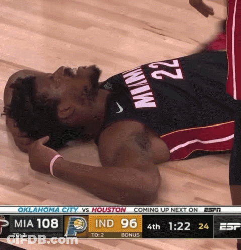 Basketball Player #22 Laying On Floor GIF