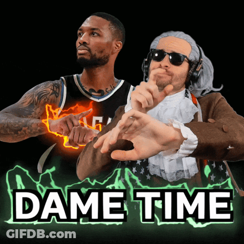 Basketball Player And Wig Man Dame Time Poster GIF