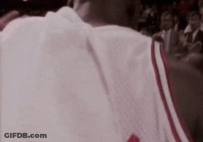 Basketball Player Back In White Jersey With Red Stripes GIF