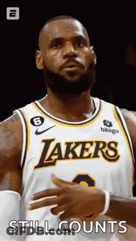 Basketball Player Beard Lakers Jersey Making Funny Face GIF