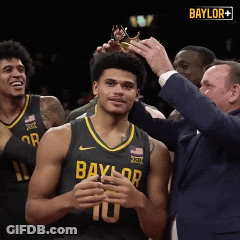 Basketball Player Being Crowned Baylor Jersey GIF