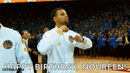 Basketball Player Celebrating Birthday On Court GIF