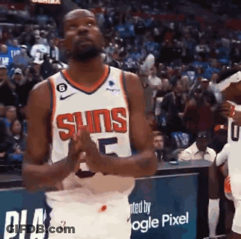 Basketball Player Clapping In Suns Jersey GIF
