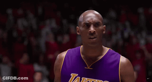 Basketball Player Covering Ears In Purple Lakers Jersey GIF