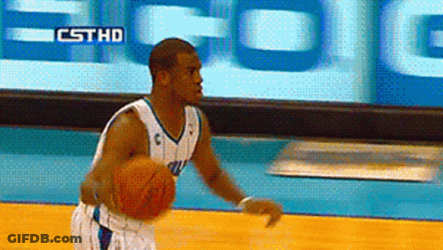 Basketball Player Dribbling Ball At CST HD Sign GIF