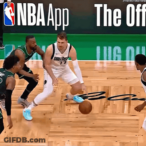 Basketball Player Dribbling Dallas Jersey GIF