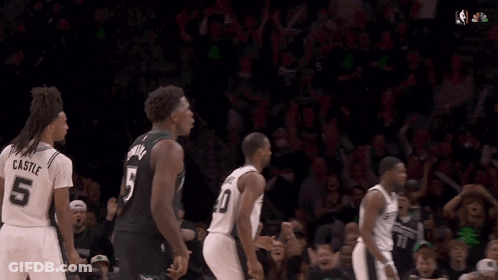 Basketball Player Dribbling In Number 5 Jersey GIF
