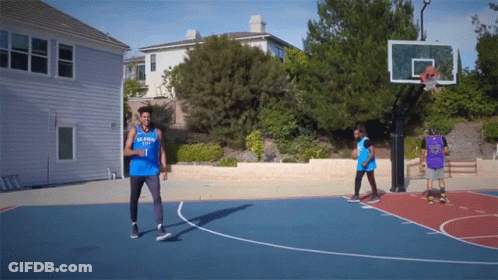 Basketball Player Dribbling Lakers Jersey GIF
