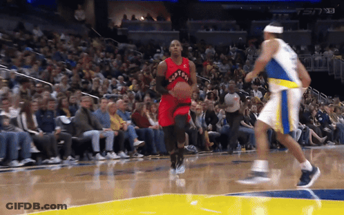 Basketball Player Dribbling Raptors Jersey GIF
