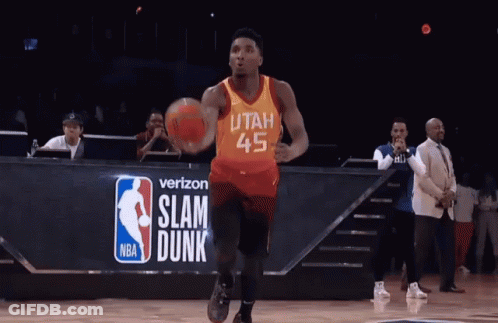 Basketball Player Dribbling Utah 45 Jersey GIF