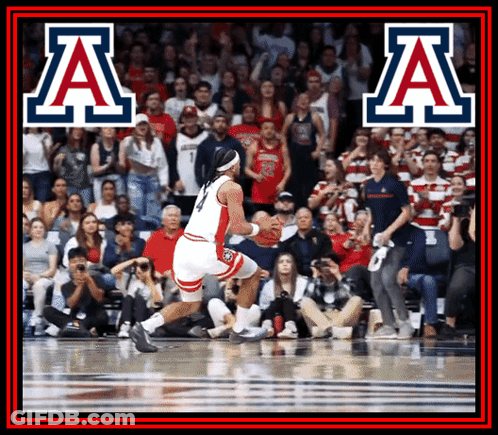 Basketball Player Dribbling With Letter A Above GIF